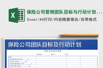 2021年保險公司營銷團隊目標與行動計劃表