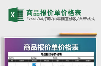 2021年商品報價單價格表