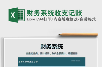 2021年財務(wù)系統(tǒng)收支記賬