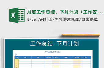 2021年月度工作總結(jié)、下月計(jì)劃（工作安排匯總）免費(fèi)下載