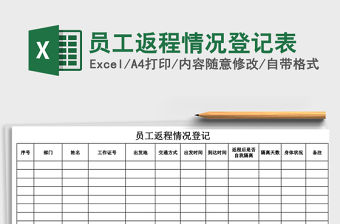 2021年員工返程情況登記表