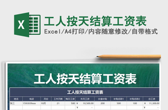 2021年工人按天結(jié)算工資表