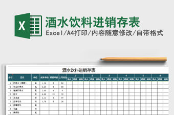 2021年酒水飲料進銷存表