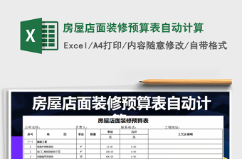 2021年房屋店面裝修預(yù)算表自動(dòng)計(jì)算