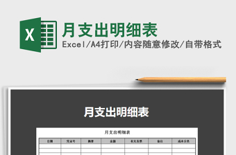2021年月支出明細(xì)表
