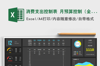 2021年消费支出控制表 月预算控制（全自动统计）