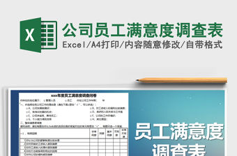 2021年公司員工滿意度調查表