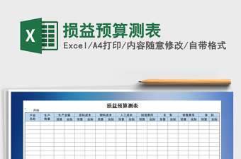 2021年損益預(yù)算測(cè)表