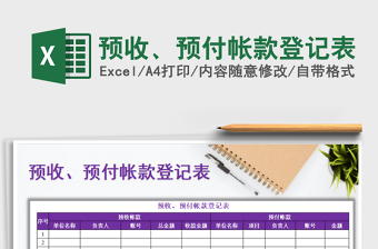 2021年預(yù)收、預(yù)付帳款登記表