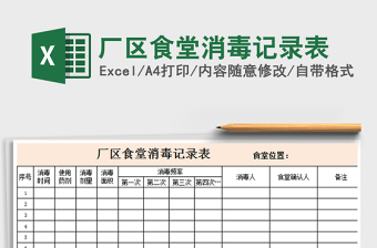 2022疫情期间食堂消毒记录表