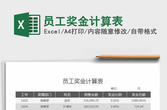 2021年員工獎金計算表