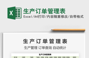 2021年生產(chǎn)訂單管理表
