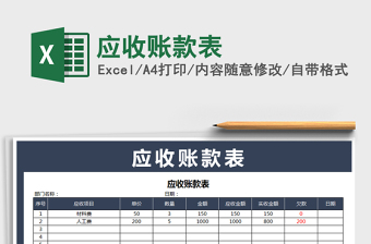 2021年應(yīng)收賬款表