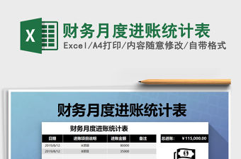 2021年財務月度進賬統計表免費下載