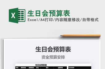 2021年生日會預算表免費下載