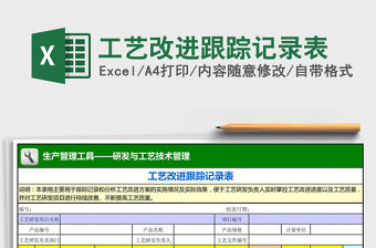 2021年工藝改進跟蹤記錄表