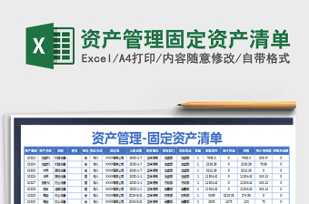 2021年資產(chǎn)管理固定資產(chǎn)清單