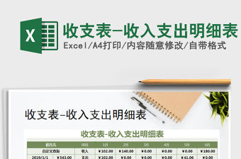2021年收支表-收入支出明細(xì)表免費下載