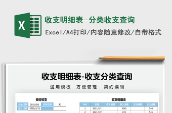 2021年收支明細(xì)表-分類收支查詢