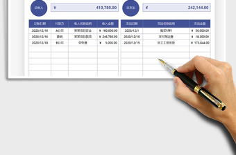 2021年财务收支记账管理表