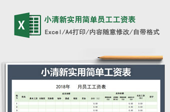 2021年小清新實(shí)用簡(jiǎn)單員工工資表