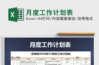 2021年月度工作計劃表