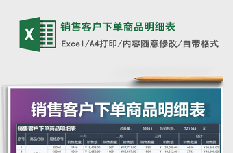 2021年銷售客戶下單商品明細表