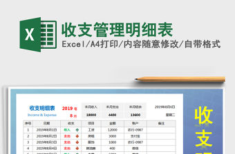 2021年收支管理明細表