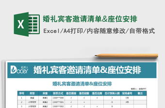 2021年婚礼宾客邀请清单&座位安排