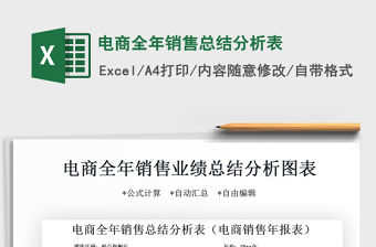 2021年電商全年銷售總結分析表