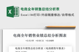 2021年電商全年銷售總結(jié)分析表