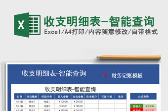 2021年收支明細表-智能查詢免費下載
