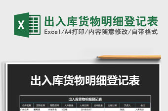 2021年出入庫貨物明細登記表