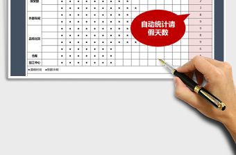 2021年春節(jié)排班統(tǒng)計(jì)表（自動(dòng)統(tǒng)計(jì)請假天數(shù)）