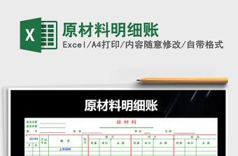 2021年原材料明細賬
