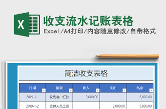 2021年收支流水記賬表格