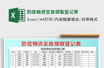 2021年防疫物資發(fā)放領(lǐng)取登記表