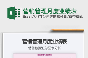 2021年?duì)I銷管理月度業(yè)績(jī)表