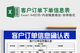 2021年客戶訂單下單信息表