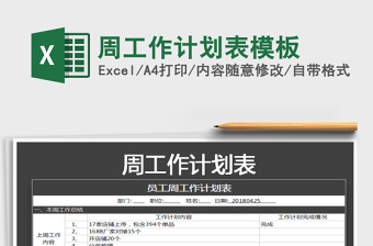 2021年周工作計劃表模板