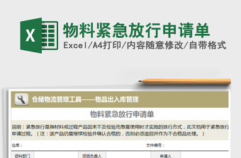2021年物料緊急放行申請單