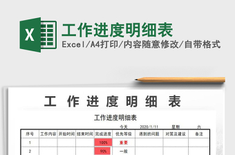 2021年工作進(jìn)度明細(xì)表