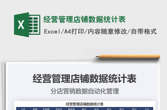 2021年經營管理店鋪數據統計表
