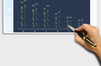 2022年创意植物生长柱形图表模板