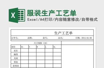 2021年服裝生產(chǎn)工藝單