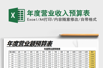 2021年年度營(yíng)業(yè)收入預(yù)算表