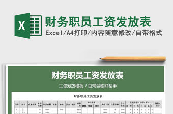 2021年財務職員工資發放表免費下載