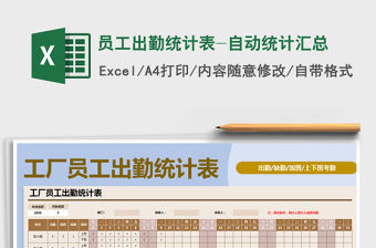 2021年員工出勤統計表-自動統計匯總