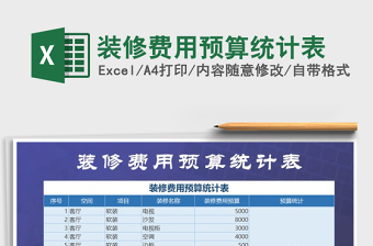 2021年裝修費用預算統(tǒng)計表