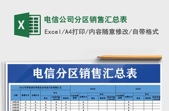 2021年電信公司分區(qū)銷售匯總表